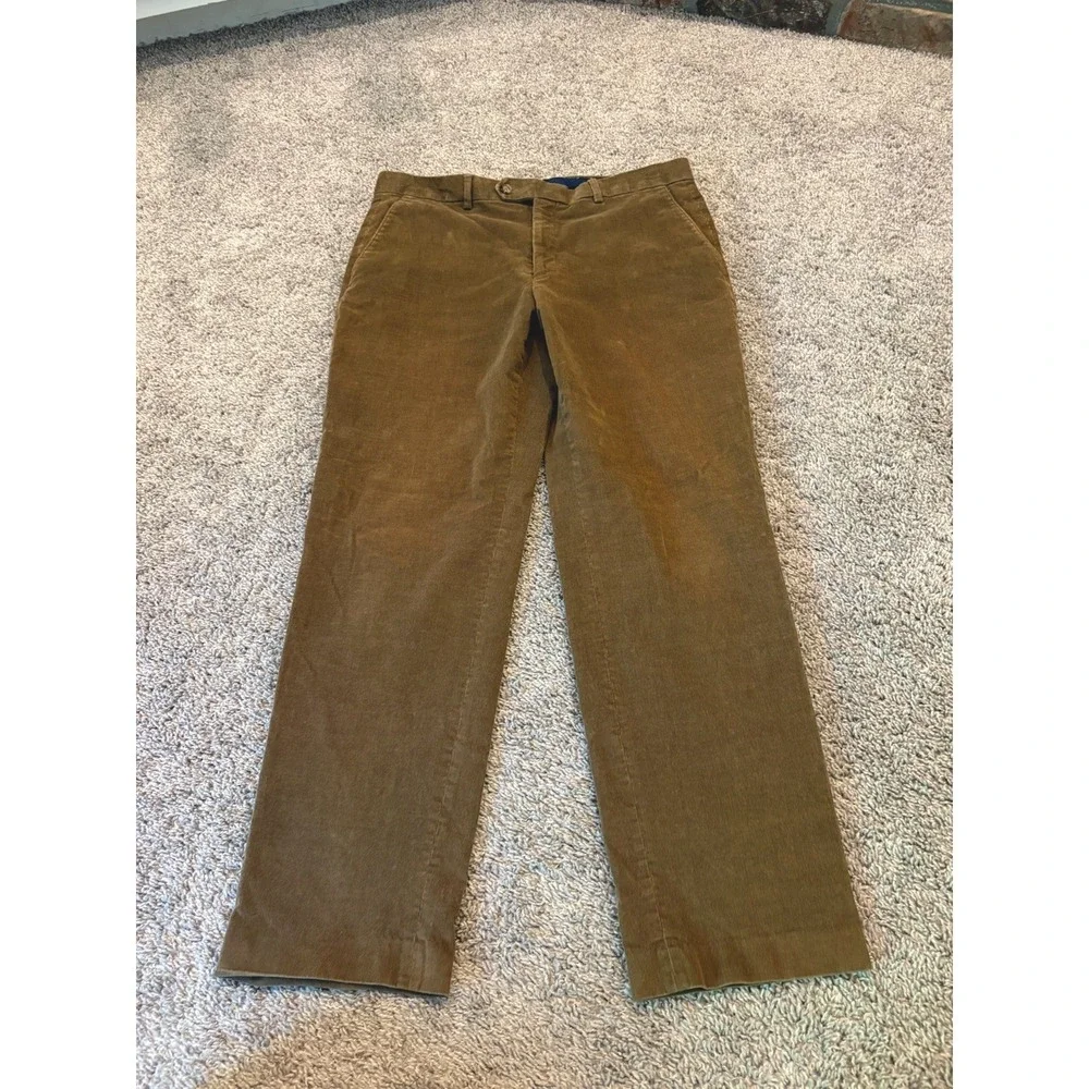 Lauren Ralph Lauren Corduroy Dog Pants Men 34x28 Brown Preppy Dress Cotton READ!